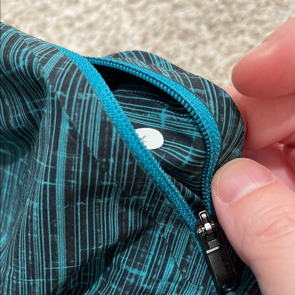 Lululemon Men Teal and Black Patterned Athletic two (2) pairs of Shorts - large - Picture 2 of 4